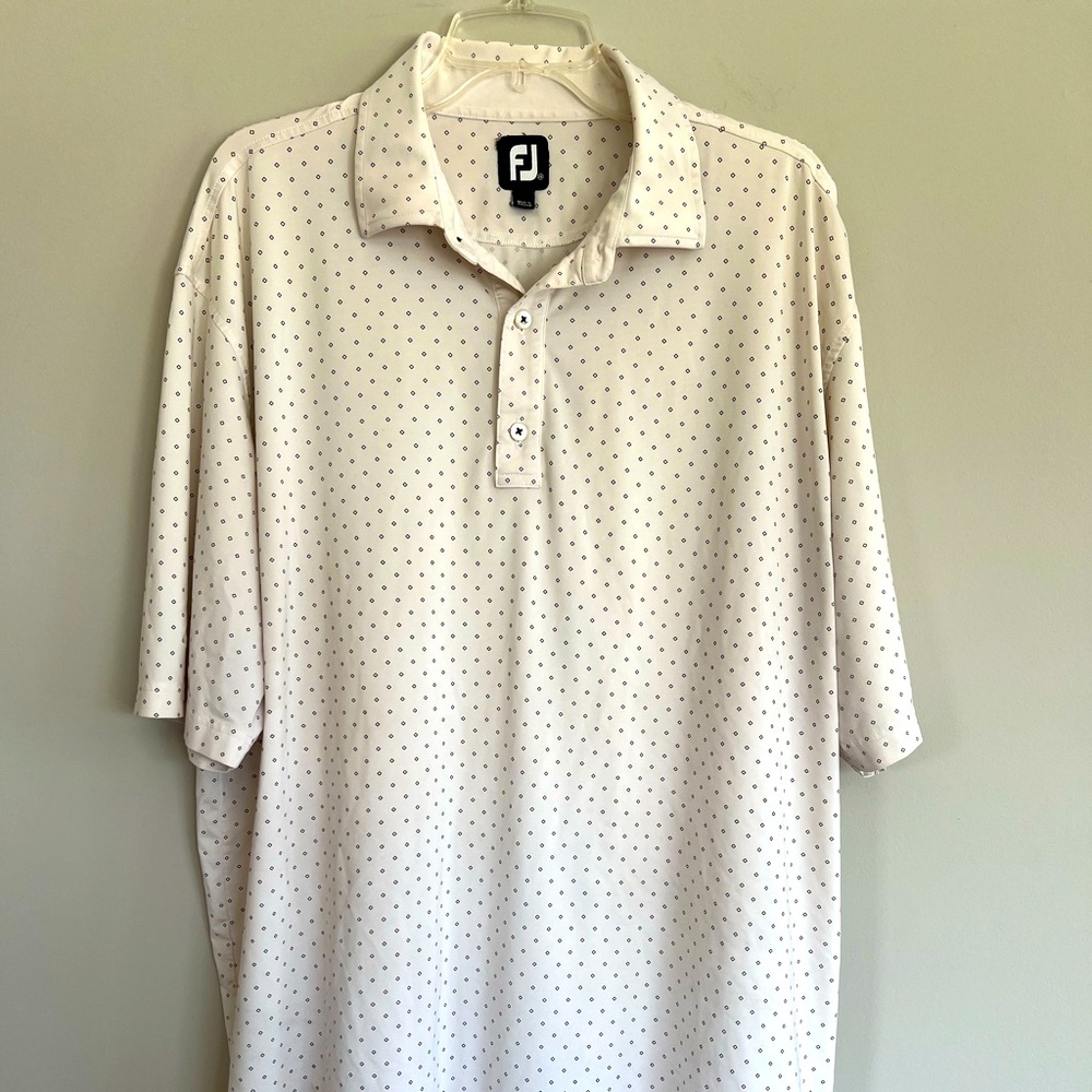 Footjoy Golf Pullover Shirt Mens Size 2XL Polyester Spandex off white